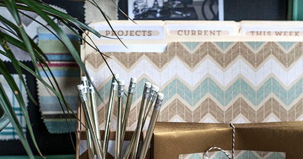 Earthy chevron file folder labels