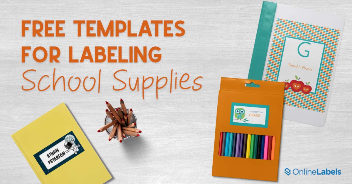 Free label templates to assign school supplies to kids in class