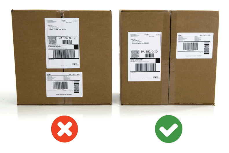 fba label shipping labeling labels shipment box carton package prep instructions way place unit should apply attach send wrong them