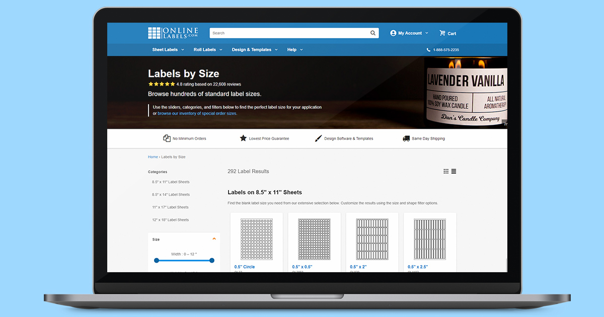 Shopping standard label sizes is the easiest way to shop.