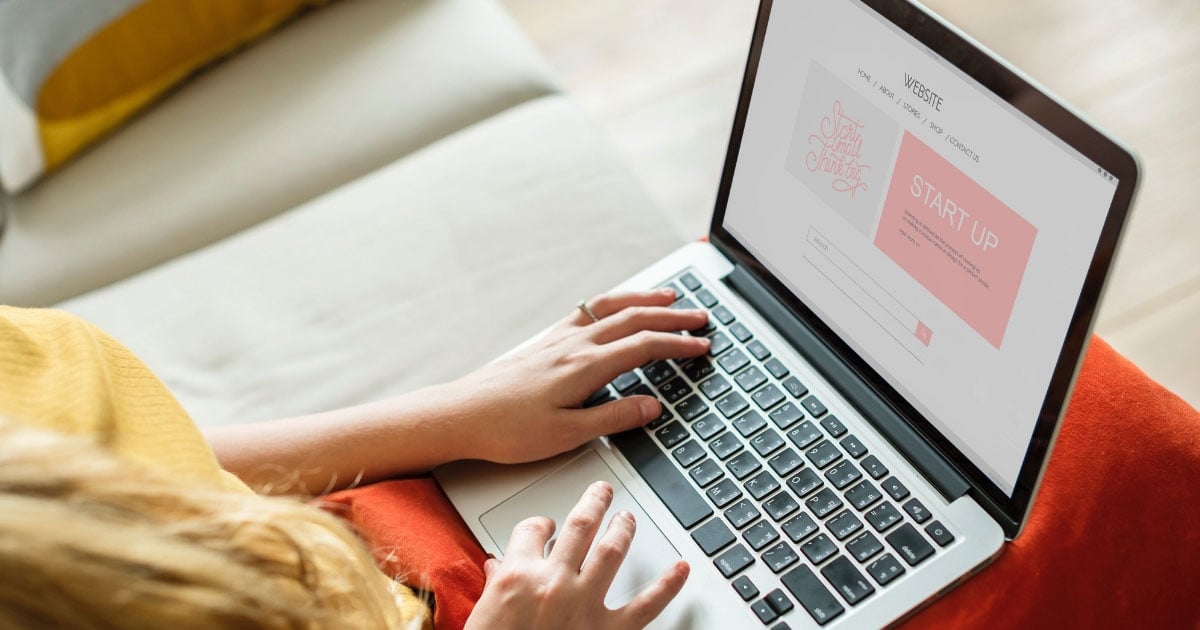 Woman using her laptop