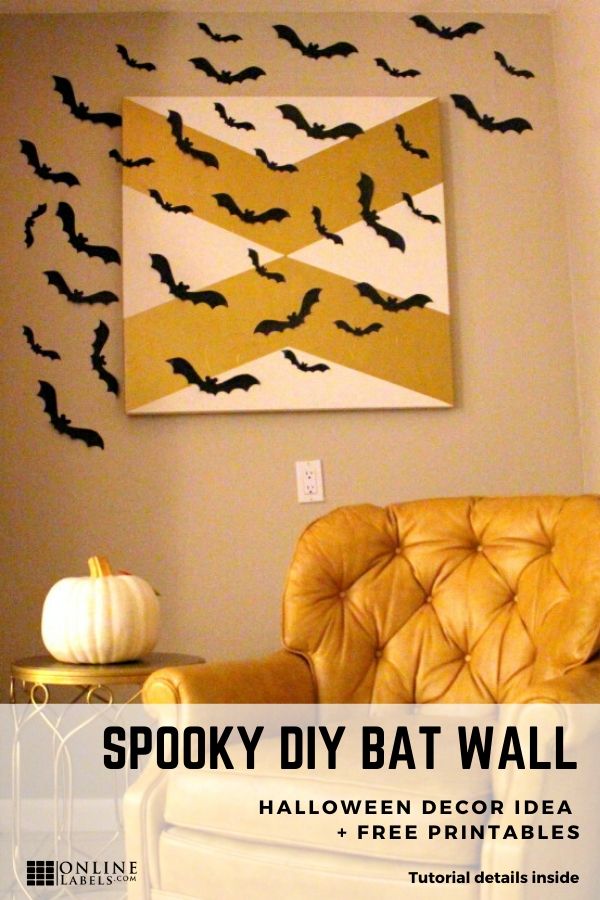 Pinterest tutorial: bat wall for Halloween