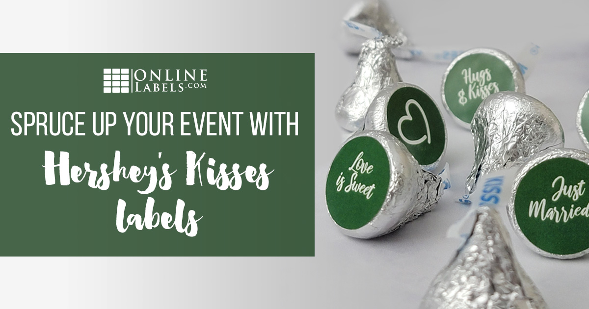 Hershey's Kisses with wedding stickers