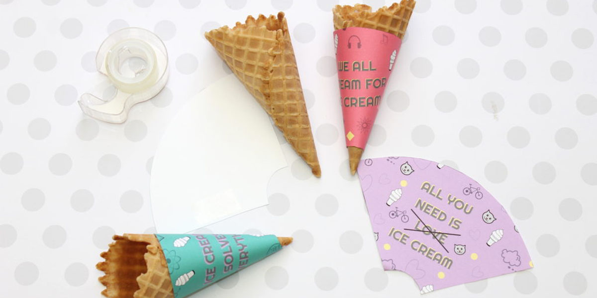 Summer craft for kids: custom ice cream cone wrappers