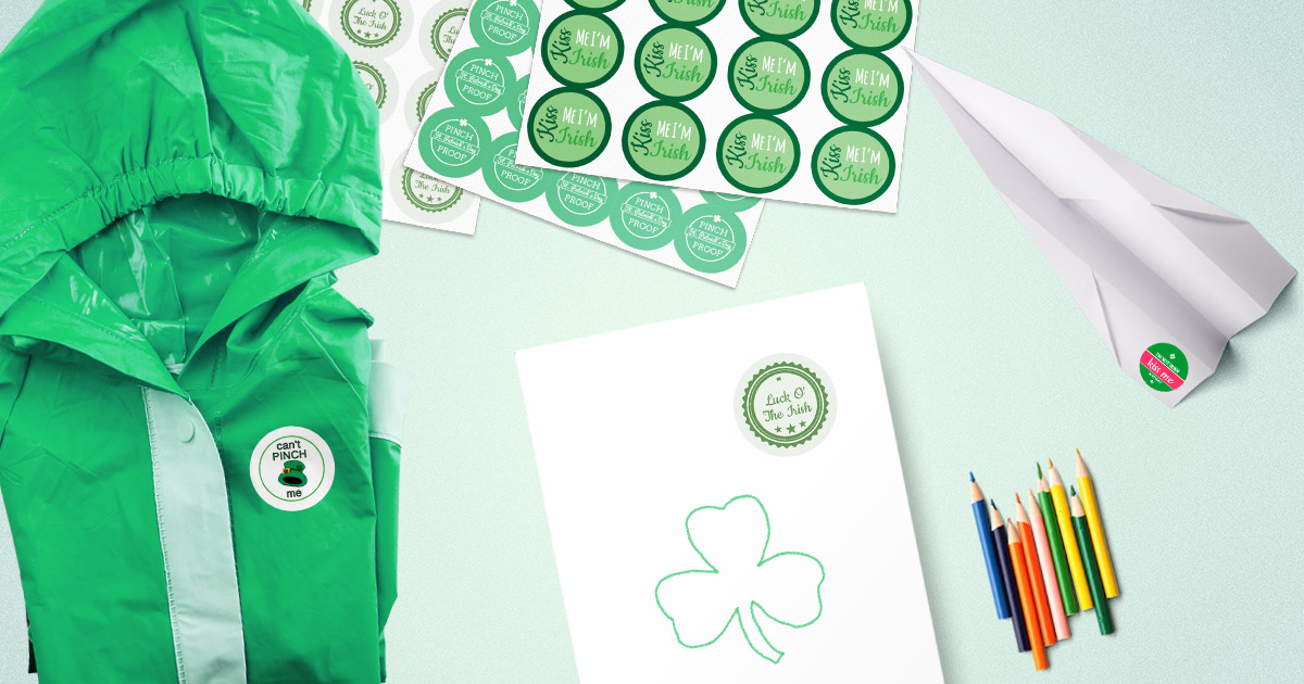 Free printable sticker/label templates so you don't get pinched on St. Patrick's Day