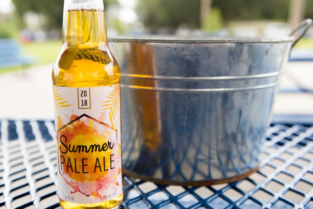 Pre-designed Summer Ale beer bottle template