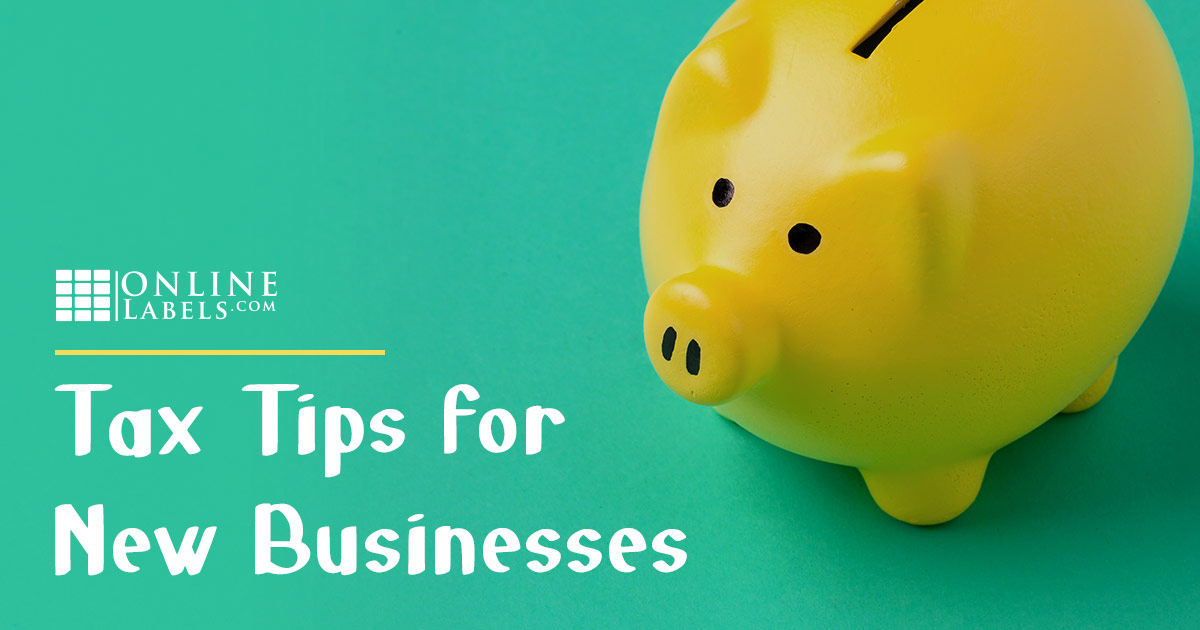 Tax tips for new businesses with piggy bank.