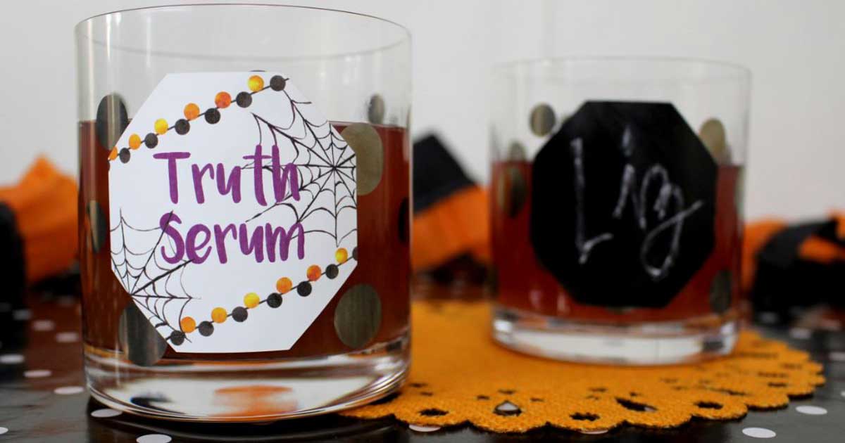 Label template for Halloween cocktails