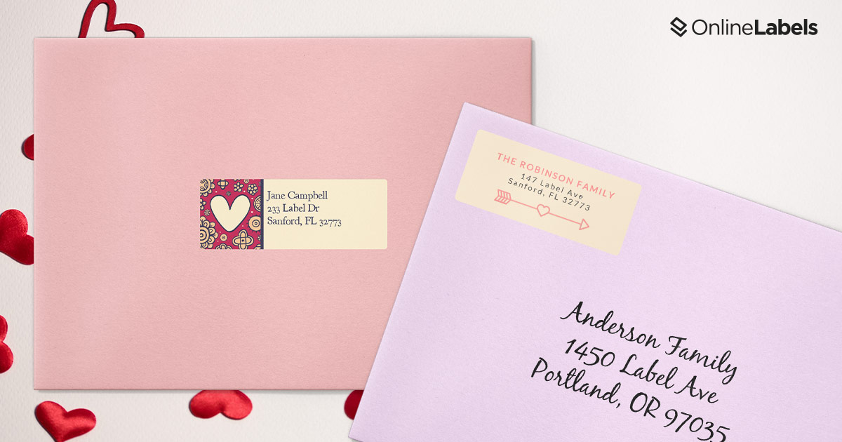 Free label templates you can add to cards for Valentine's Day