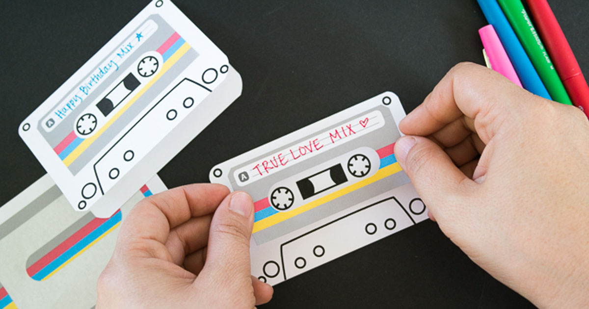 Cassette tape sticker application