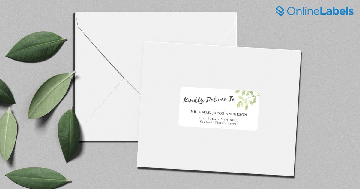 Return Address Sticker Template, Wedding Address Label, 2 x 2 inch