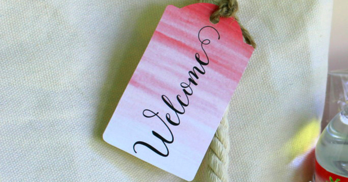 Printable "welcome" bag tag for your wedding welcome bags