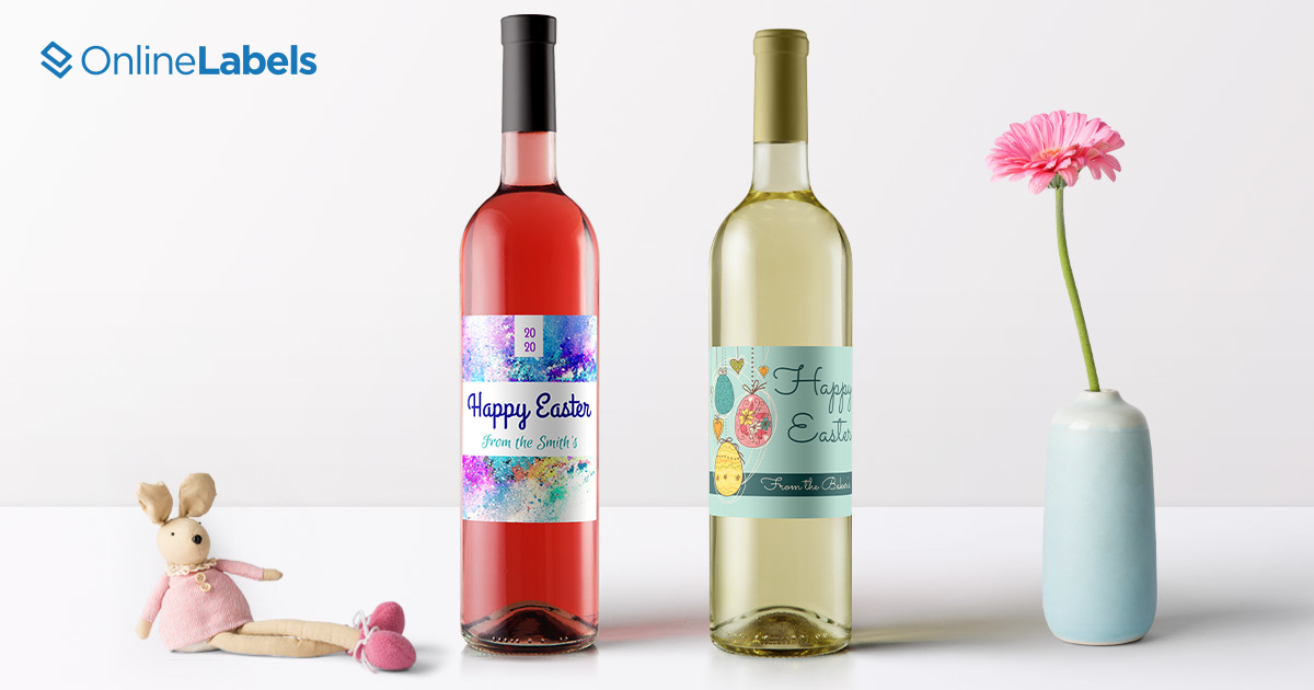Free printable beer bottle and wine bottle label templates for Easter
