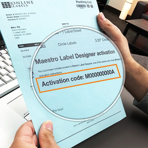 View your code on your order packing slip.