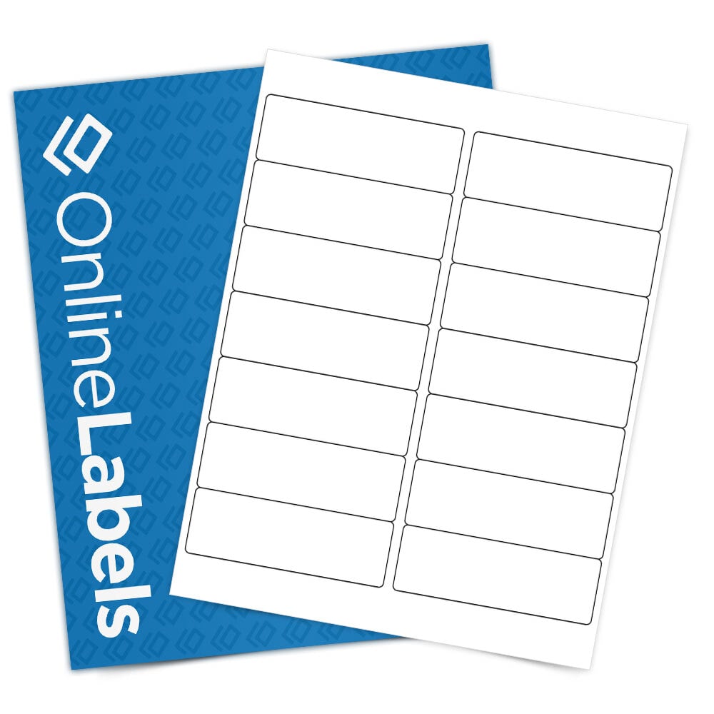 Sheet of 4" x 1.33" Removable White Matte labels