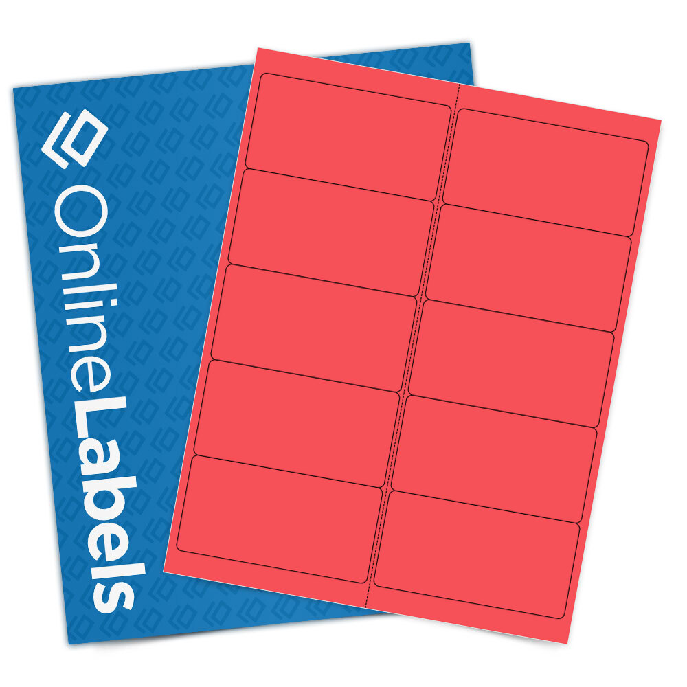 Sheet of 4" x 2" True Red labels