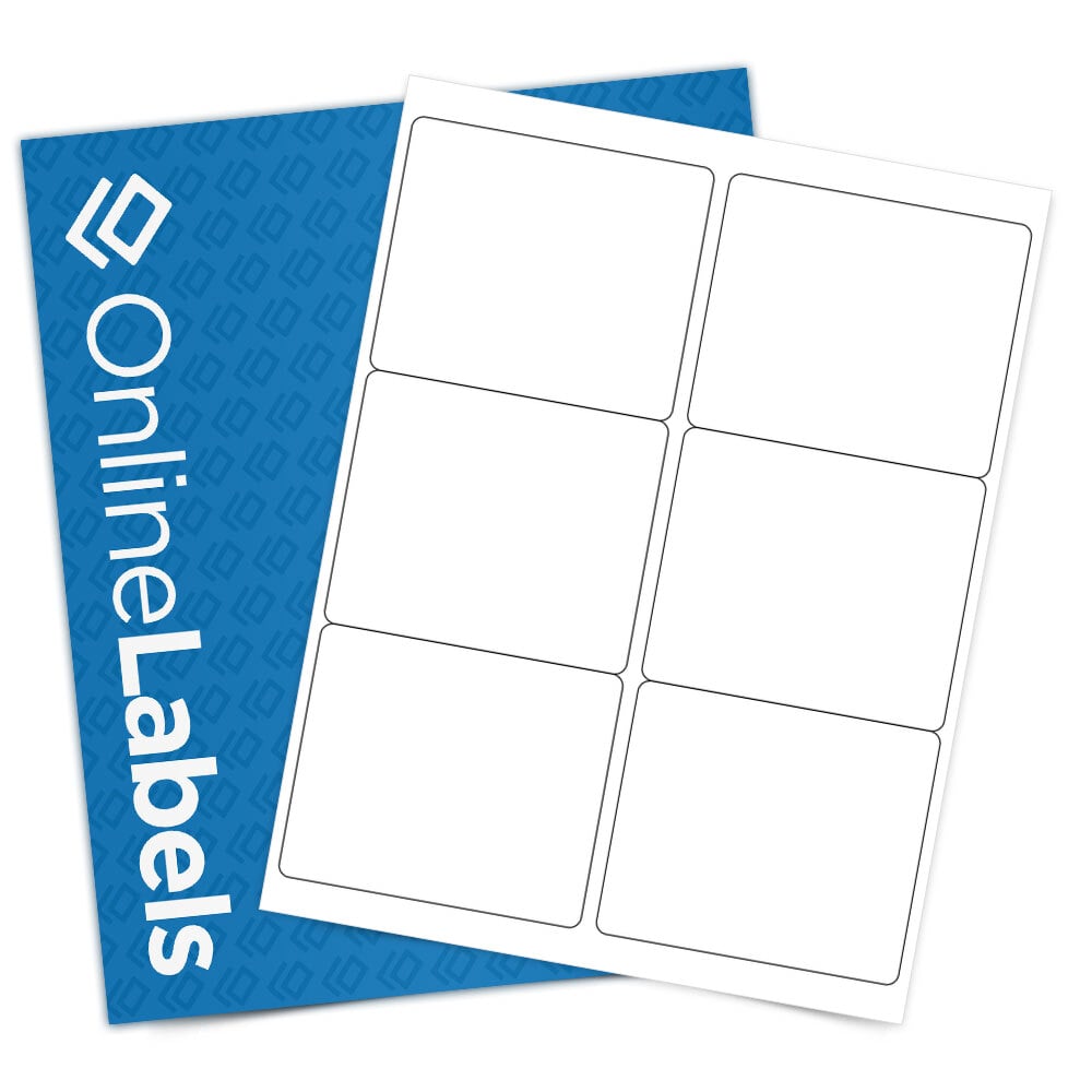 Sheet of 4" x 3.33" Removable White Matte labels