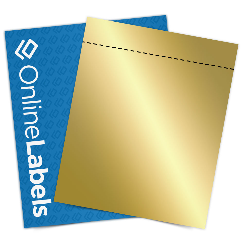 Sheet of 8.5" x 11" Gold Foil Laser labels