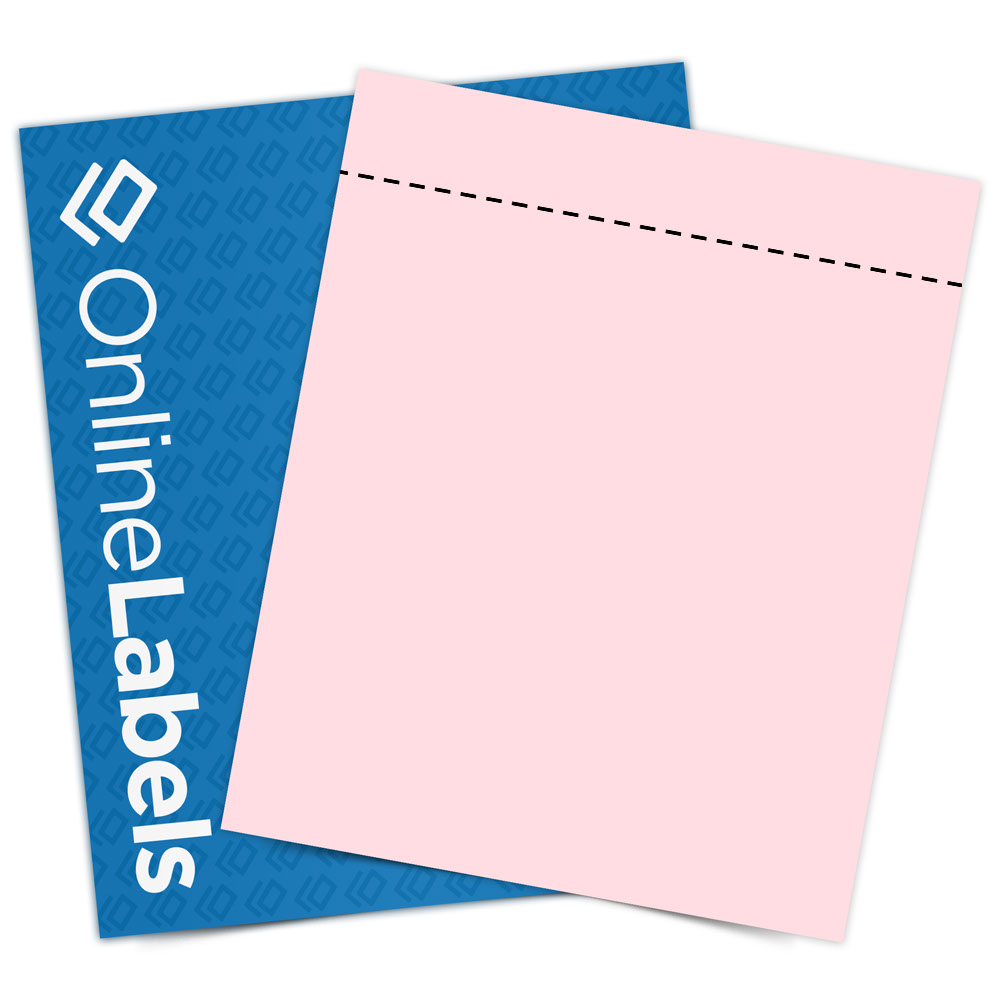 Sheet of 8.5" x 11" Pastel Pink labels