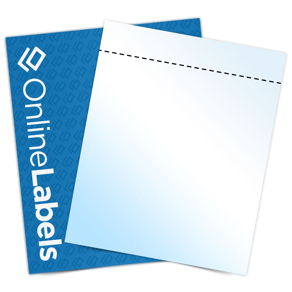 Sheet of 8.5" x 11" White Gloss Laser labels