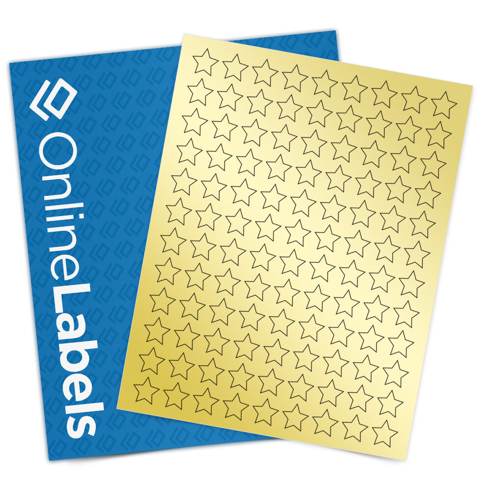 Sheet of 0.75" x 0.75" Gold Foil Inkjet labels