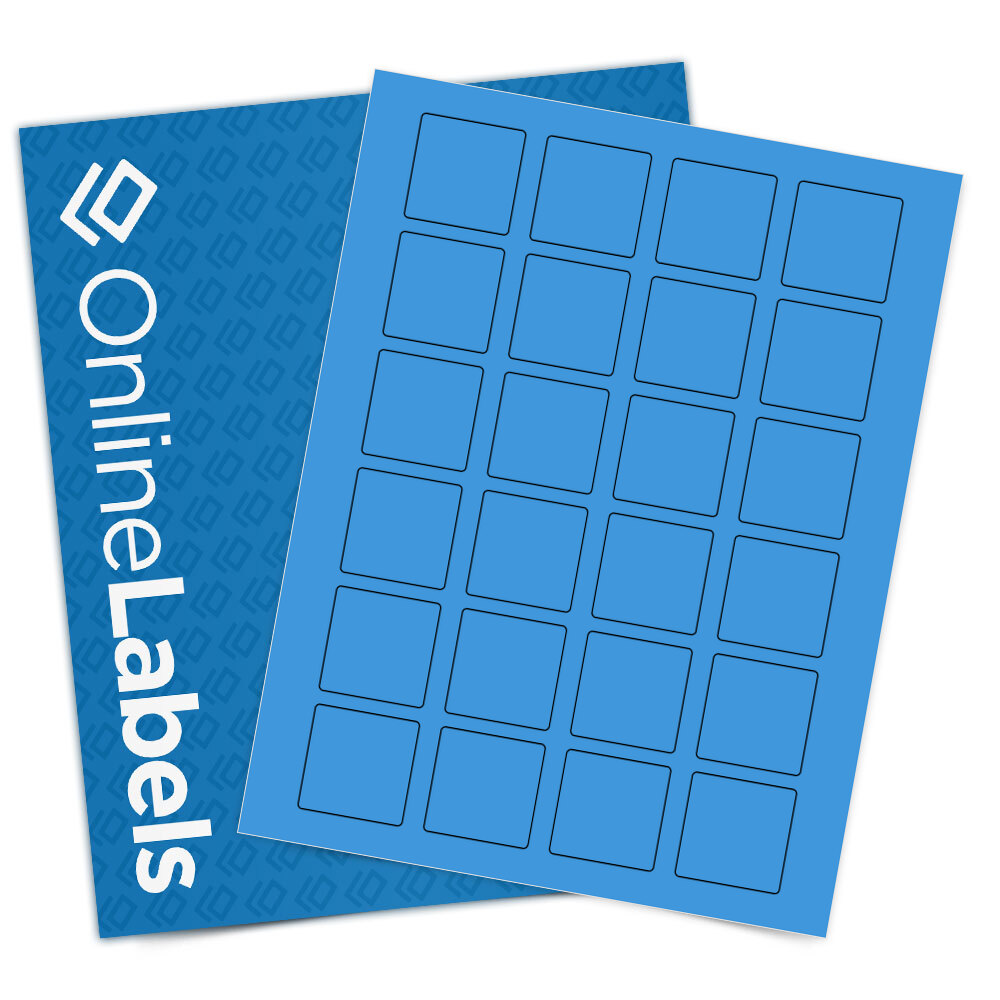 Sheet of 1.5" x 1.5" Square True Blue labels
