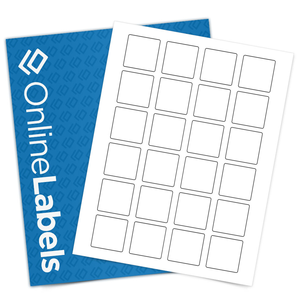 Sheet of 1.5" x 1.5" Square Weatherproof Matte Inkjet labels