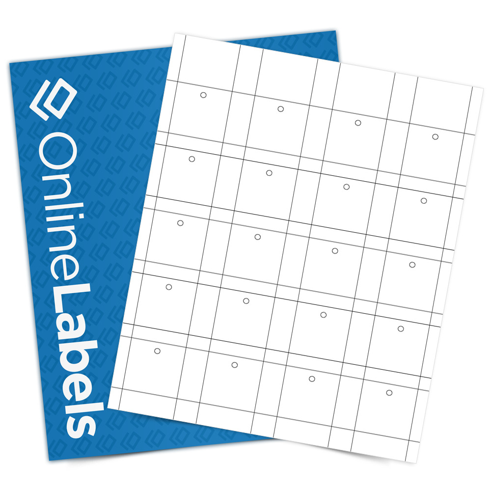 Sheet of 1.5" x 1.5" White Cardstock pieces