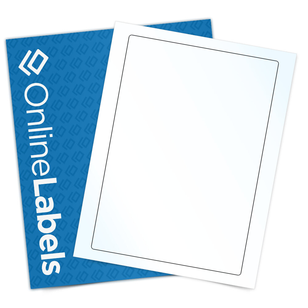 Sheet of 7" x 10" Clear Gloss Laser labels
