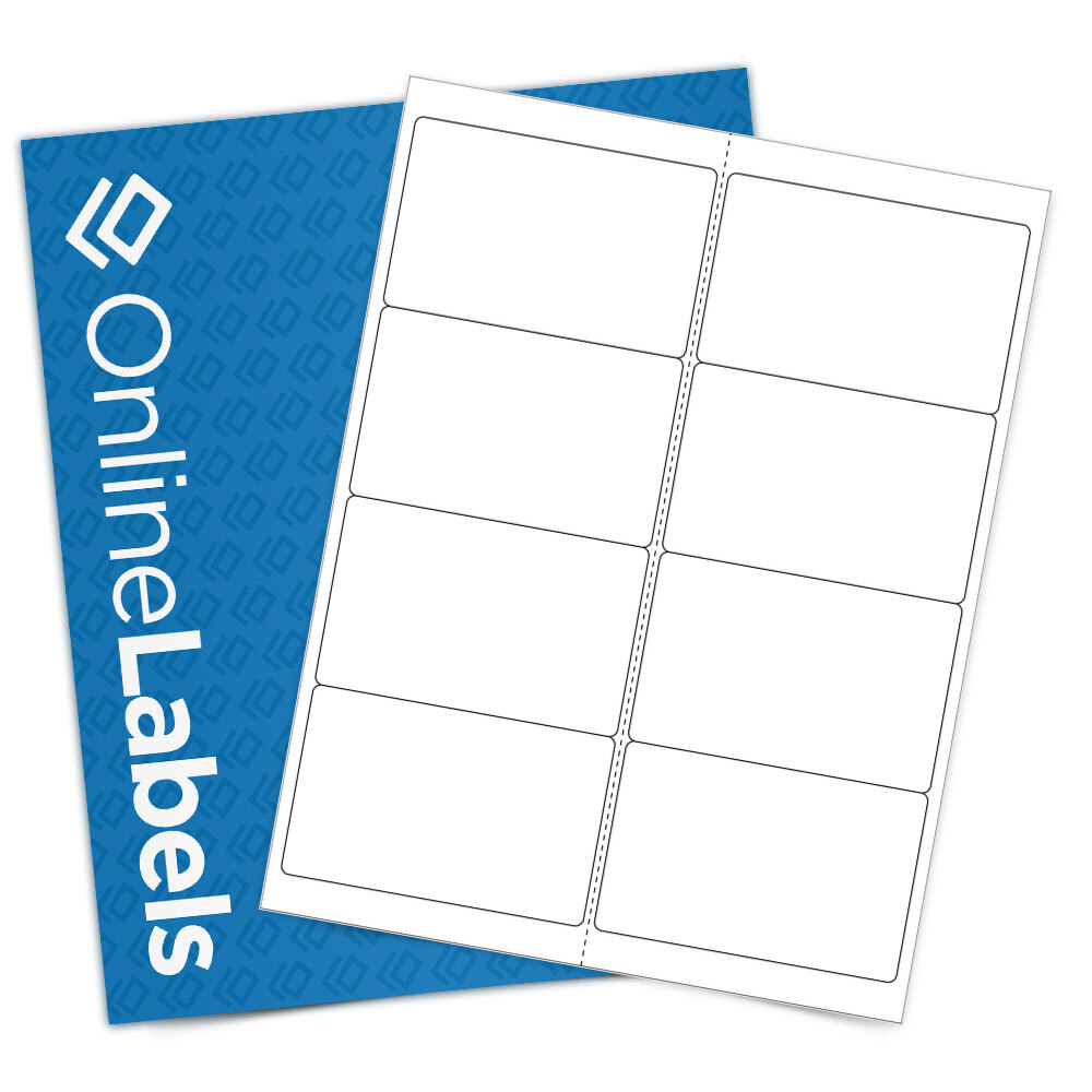 Sheet of 4" x 2.5" Removable White Matte labels