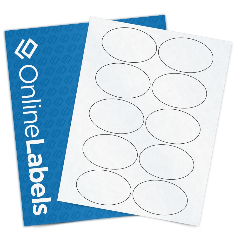 Sheet of 3.25" x 2" Oval Clear Matte Inkjet labels