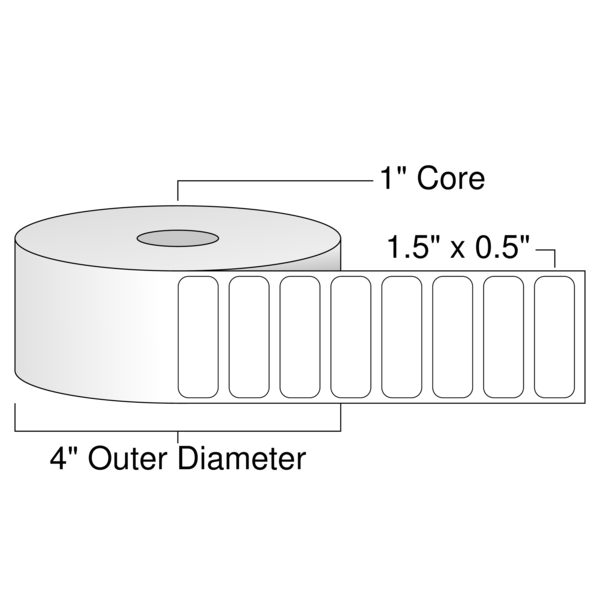 Roll of 1.5" x 0.5"  Thermal  labels