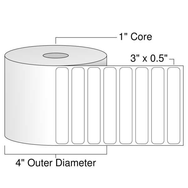 Roll of 3" x 0.5"  Thermal  labels