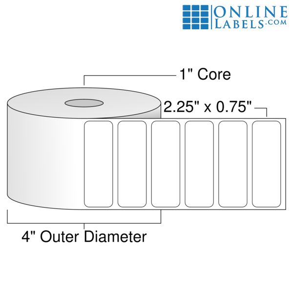 Roll of 2.25" x 0.75"  Thermal  labels