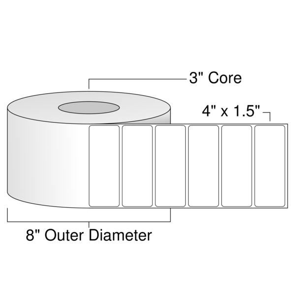 Roll of 4" x 1.5"  Thermal  labels