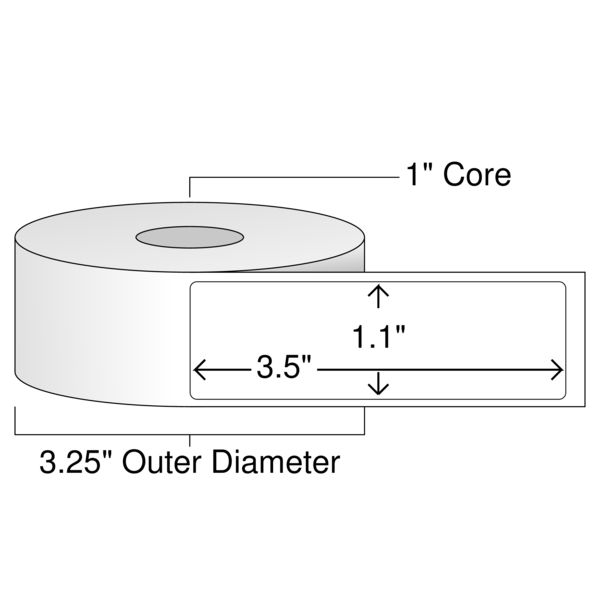 Roll of 1.1" x 3.5"  Thermal  labels