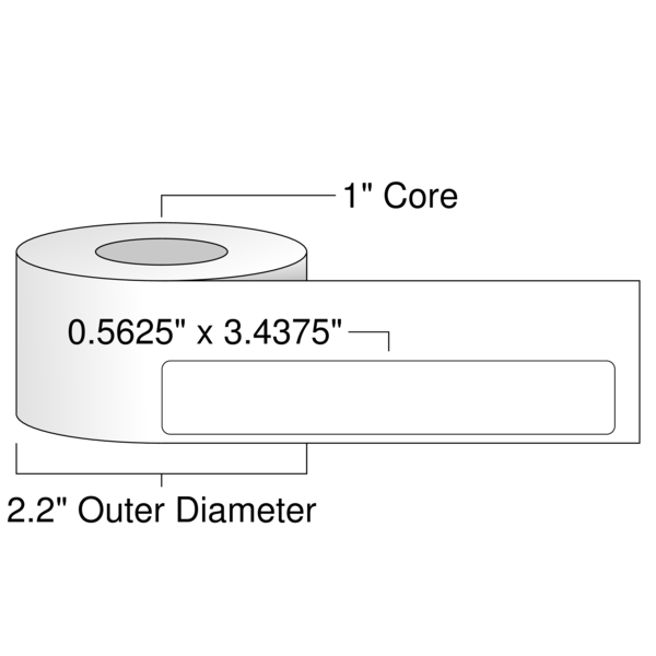 Roll of 0.5625" x 3.4375"  Thermal  labels