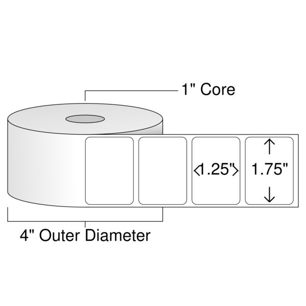Roll of 1.75" x 1.25"  Thermal  labels