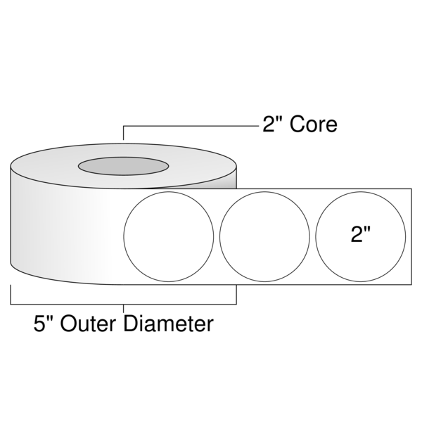 Roll of 2" Circle  Inkjet  labels