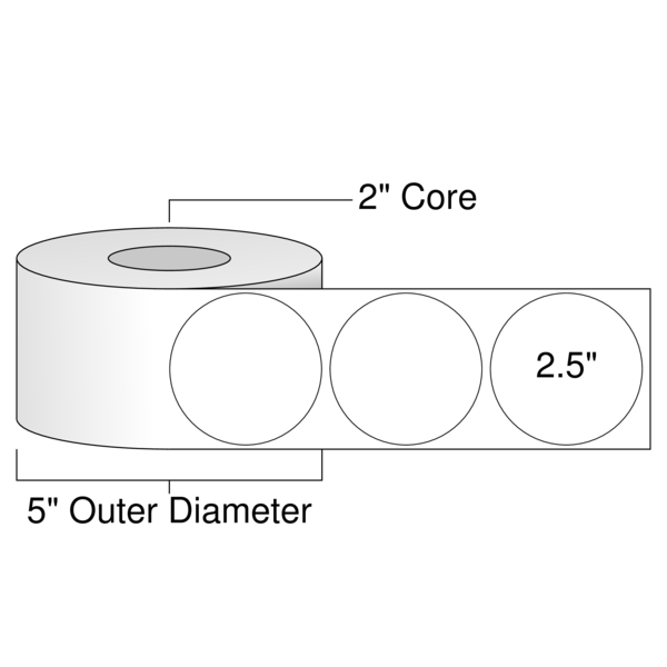 Roll of 2.5" Circle  Inkjet  labels