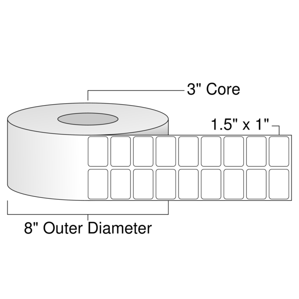 Roll of 1.5" x 1"  Thermal  labels