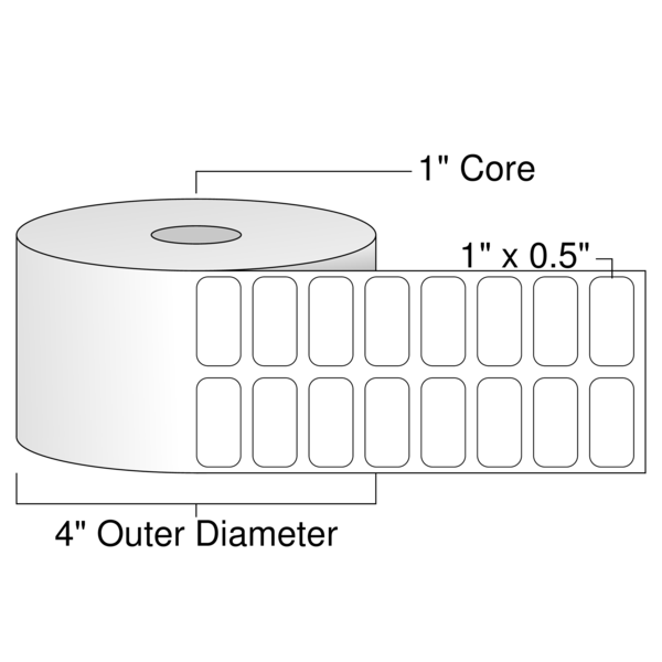 Roll of 1" x 0.5"  Thermal  labels