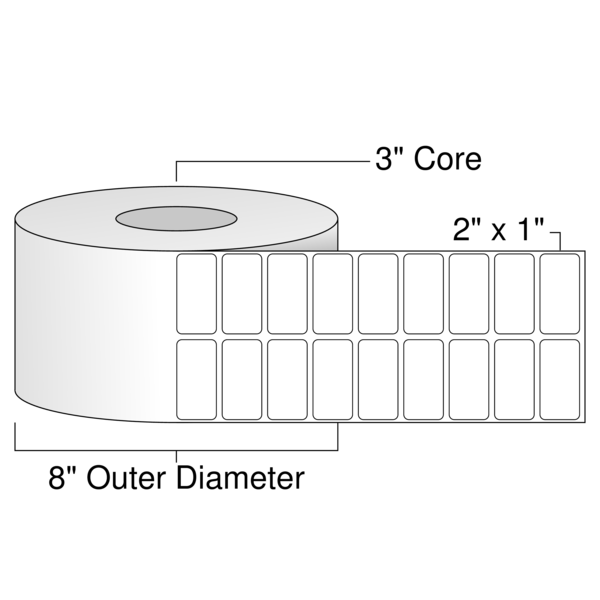Roll of 2" x 1"  Thermal  labels