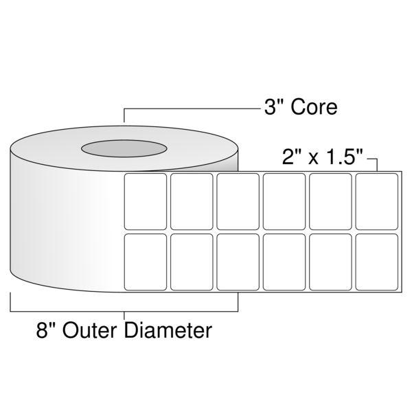 Roll of 2" x 1.5"  Thermal  labels