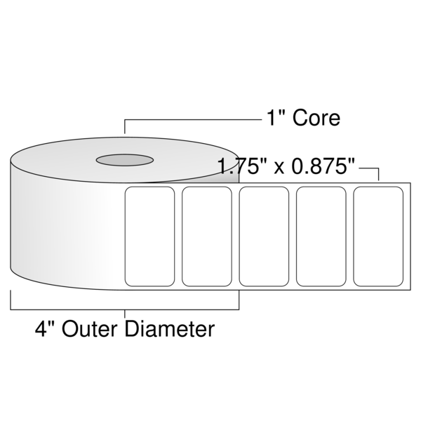 Roll of 1.75" x 0.875"  Thermal  labels