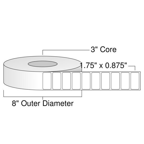 Roll of 1.75" x 0.875"  Thermal  labels