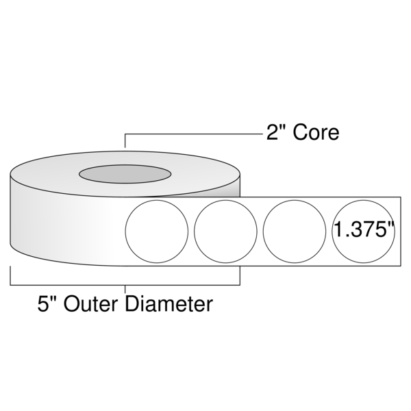 Roll of 1.375" Circle  Inkjet  labels