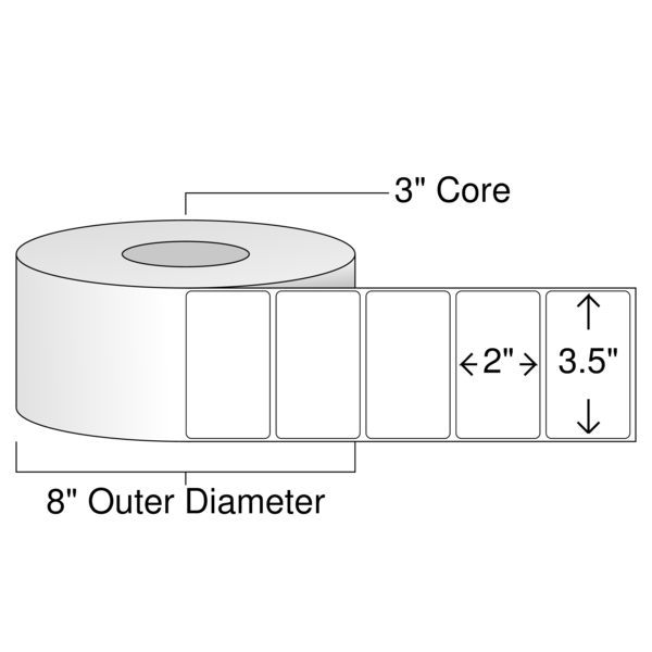 Roll of 3.5" x 2"  Thermal  labels