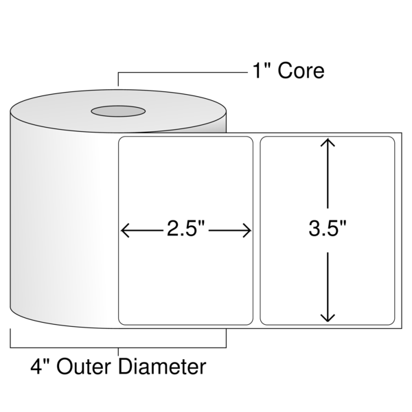 Roll of 3.5" x 2.5"  Thermal  labels