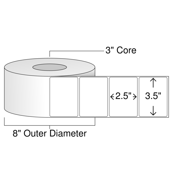 Roll of 3.5" x 2.5"  Thermal  labels